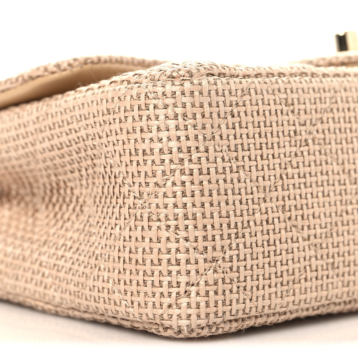 Chanel Braided Raffia Quilted Mini Rectangular Flap Dark Beige 9 of 11