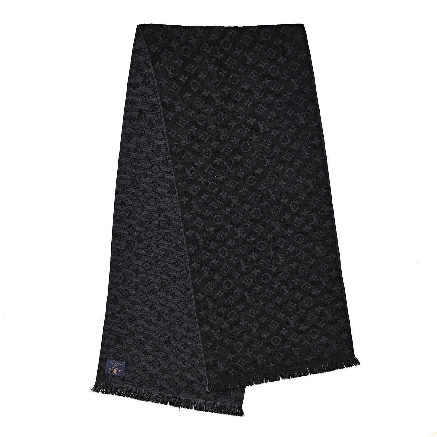 Wool Monogram Classic Scarf Black