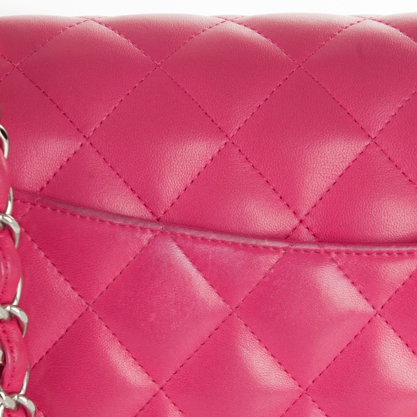 Lambskin Quilted Jumbo Double Flap Pink