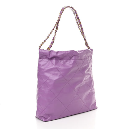 Chanel Shiny Calfskin Quilted Small Chanel 22 Purple 4 of 12