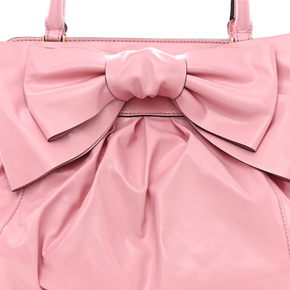 Valentino Garavani Patent Lacca Double Handle Bow Bag Pop Gardenia 8 of 11