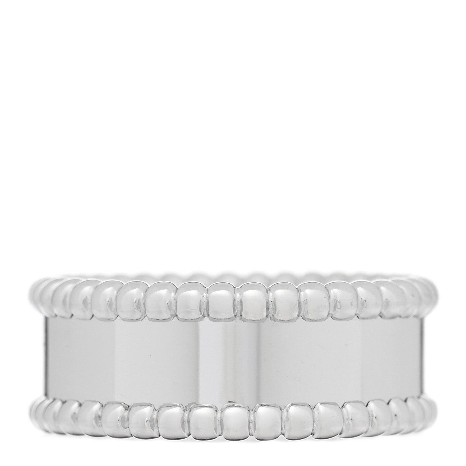 Van Cleef & Arpels 18K White Gold Perlee Signature Ring 53 6.5 3 of 5