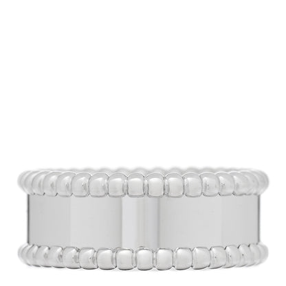 Van Cleef & Arpels 18K White Gold Perlee Signature Ring 53 6.5 3 of 5