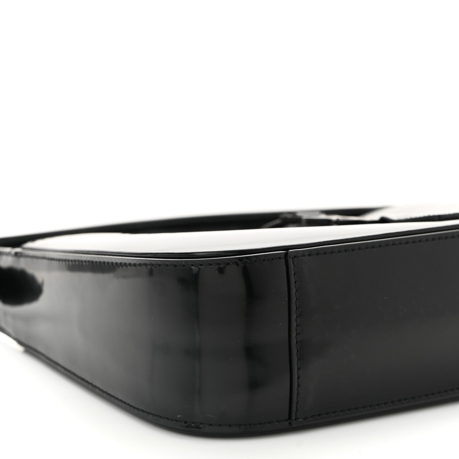Saint Laurent Patent Calfskin Monochrome Le 5 A 7 Hobo Black 9 of 10