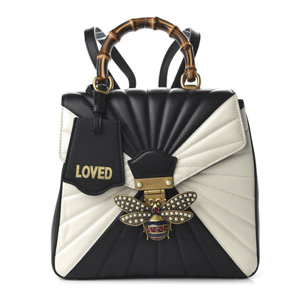 Gucci Calfskin Bamboo Trapuntata Queen Margaret Backpack Mystic White Black 1 of 9