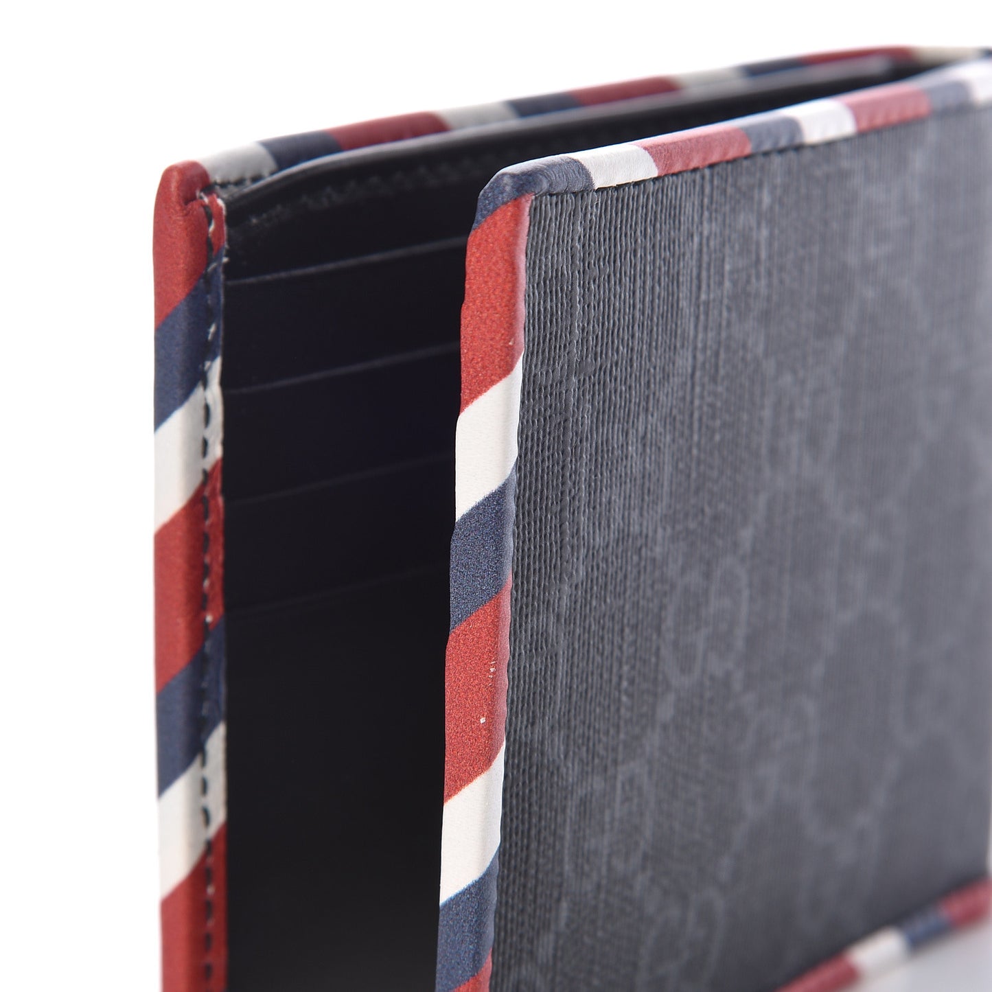 GG Supreme Monogram Night Courrier Bi-Fold Wallet Black Grey