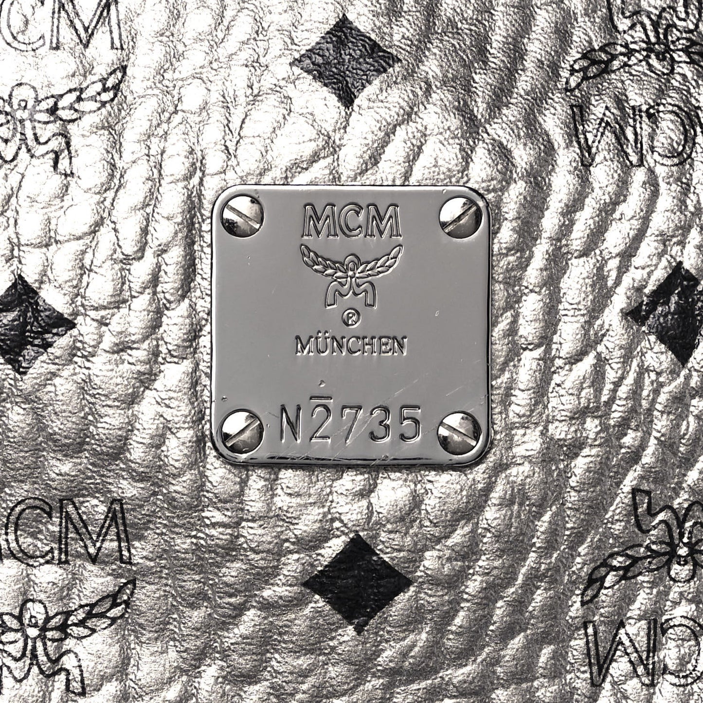 Metallic Visetos Medium Side Stud Stark Backpack Silver Black