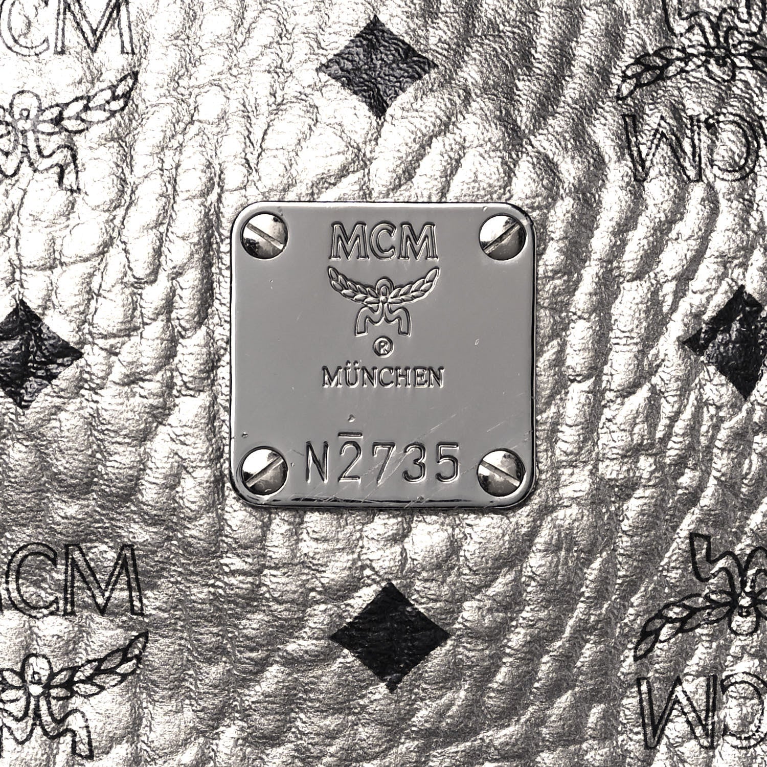 MCM Metallic Visetos Medium Side Stud Stark Backpack Silver Black 6 of 11