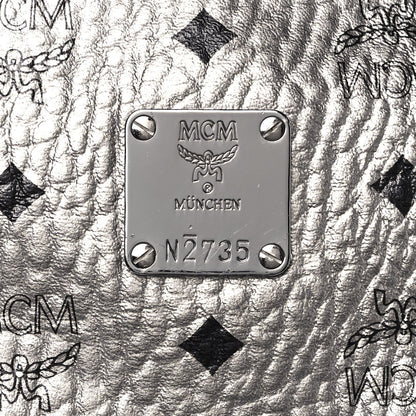 MCM Metallic Visetos Medium Side Stud Stark Backpack Silver Black 6 of 11