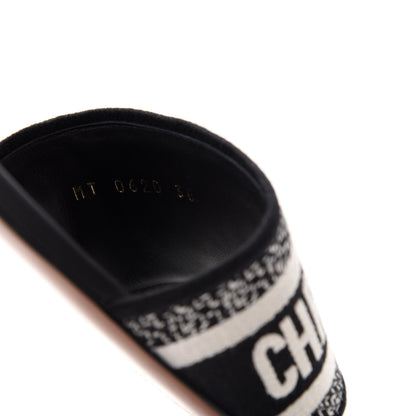 Christian Dior Canvas Embroidered Dway Mules Slide Sandals 38 Deep Blue 10 of 10