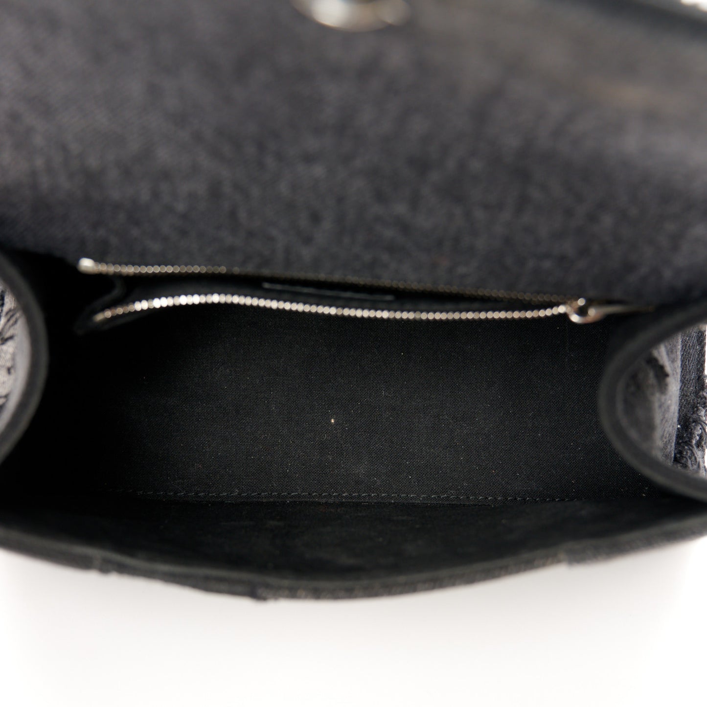 Denim Patchwork Small Hourglass Top Handle Bag Washed Black