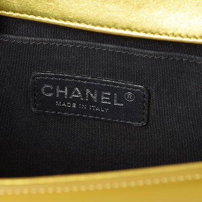 Chanel Metallic Patent Calfskin Quilted Medium Boy Flap Gold 6 of 22