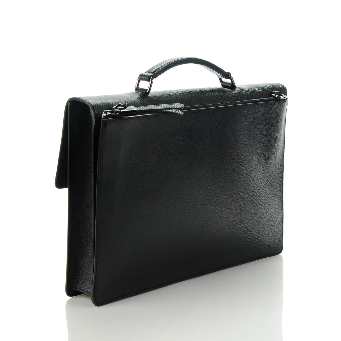 London Calfskin Cannock Briefcase Black