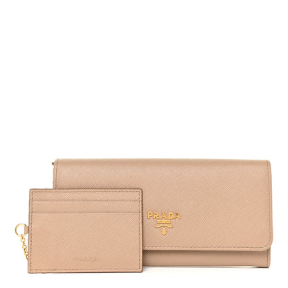 Prada Saffiano Metal Continental Flap Wallet Cammeo 1 of 11