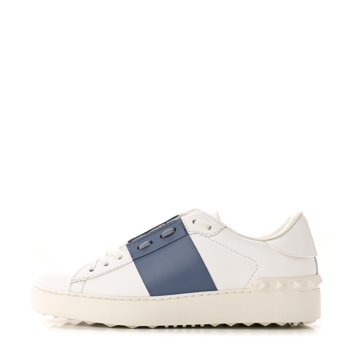 Calfskin Womens Rockstud Open Sneakers 36 White Niagara