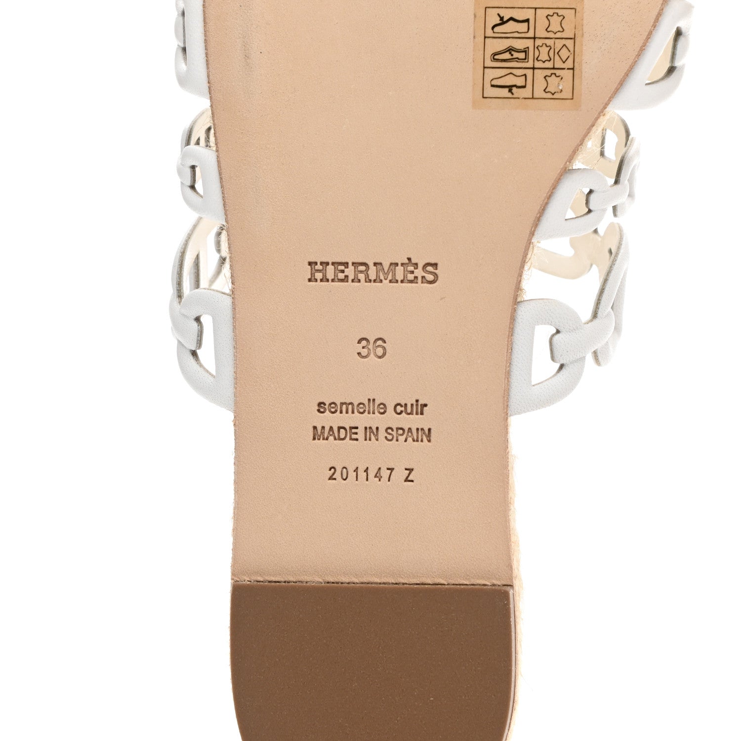 Hermes Nappa Ancone Espadrille Sandals 36 White Naturel 6 of 8