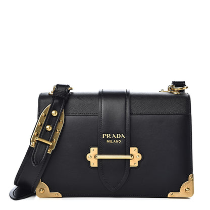 Prada City Calf Saffiano Large Cahier Bag Black 1 of 10