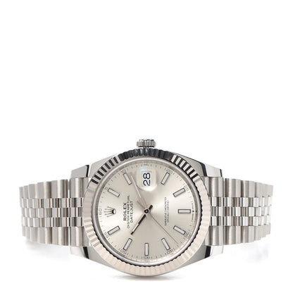 Rolex Stainless Steel 18K White Gold 41mm Oyster Perpetual Datejust Watch Silver 126334 2 of 5