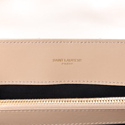Saint Laurent Calfskin Y Quilted Monogram Medium Loulou Chain Satchel Nude Powder 7 of 11
