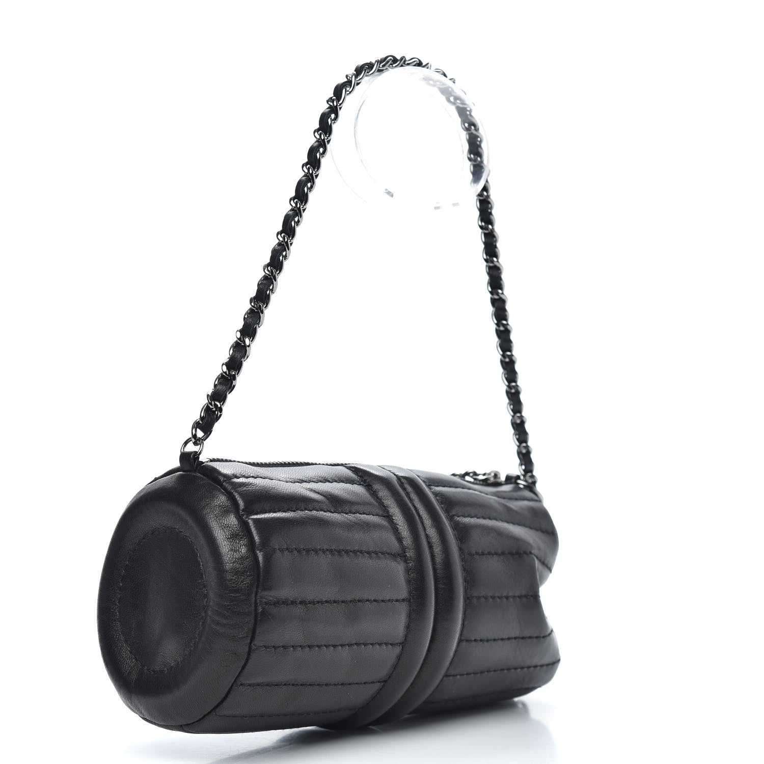 Chanel Lambskin Horizontal Quilt Pochette Black 3 of 10