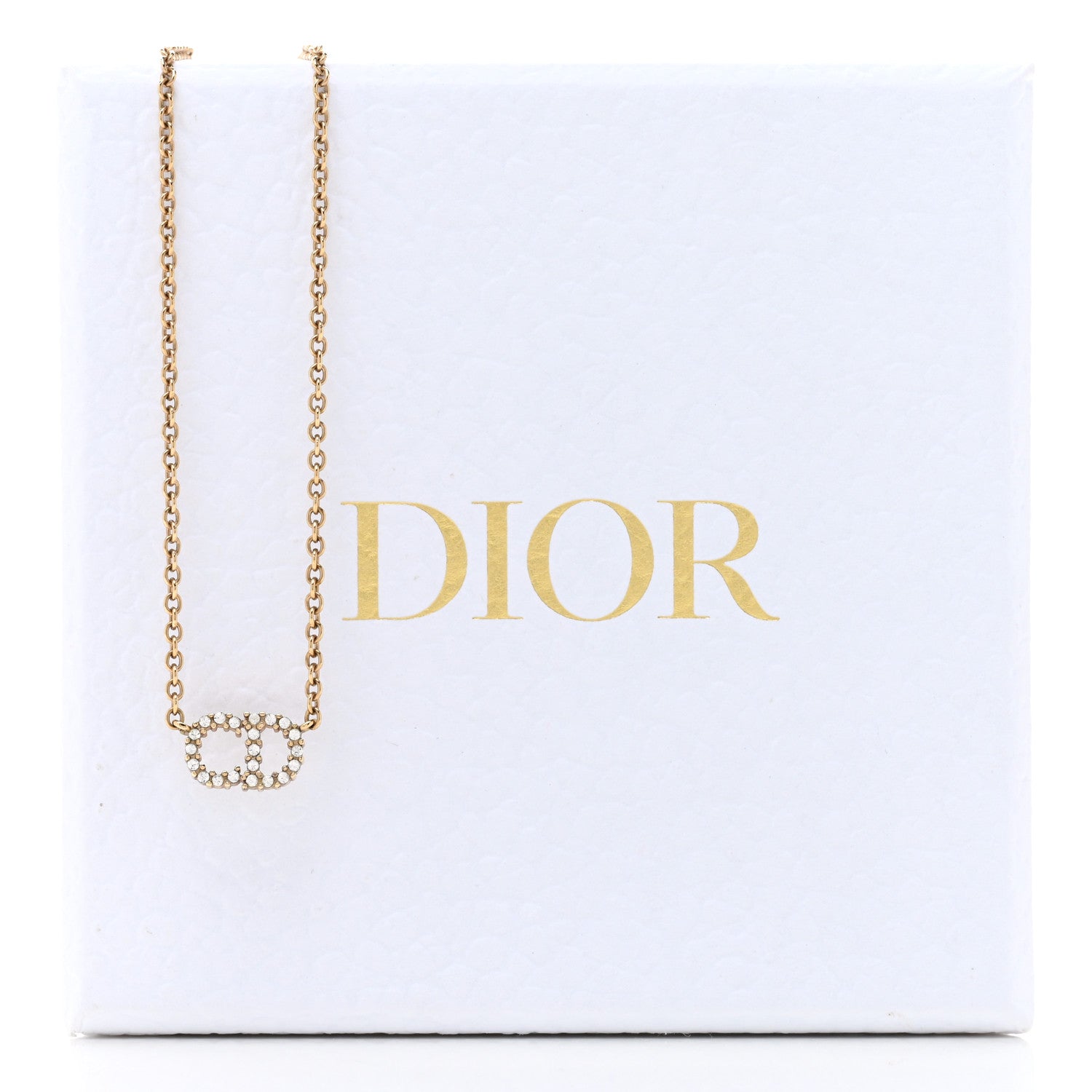 Christian Dior Metal Crystal Clair D Lune Necklace Gold 6 of 6