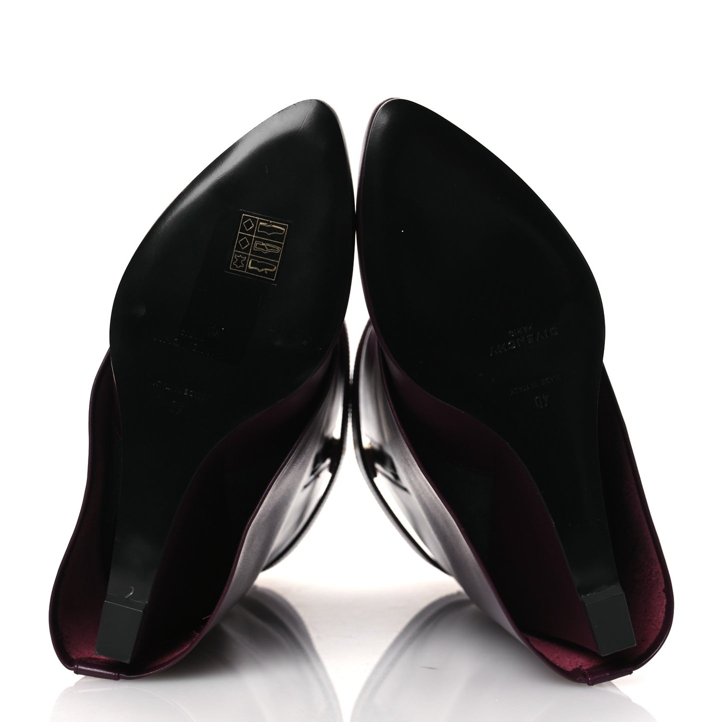 Calfskin Shark Lock Ankle Boots 40 Oxblood Red