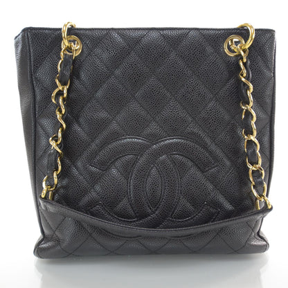 Chanel Caviar Petit Shopping Tote PST Black 1 of 9