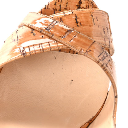 Christian Louboutin Cork Lucido Marple Town 140 Wedges 37.5 Natural 8 of 9