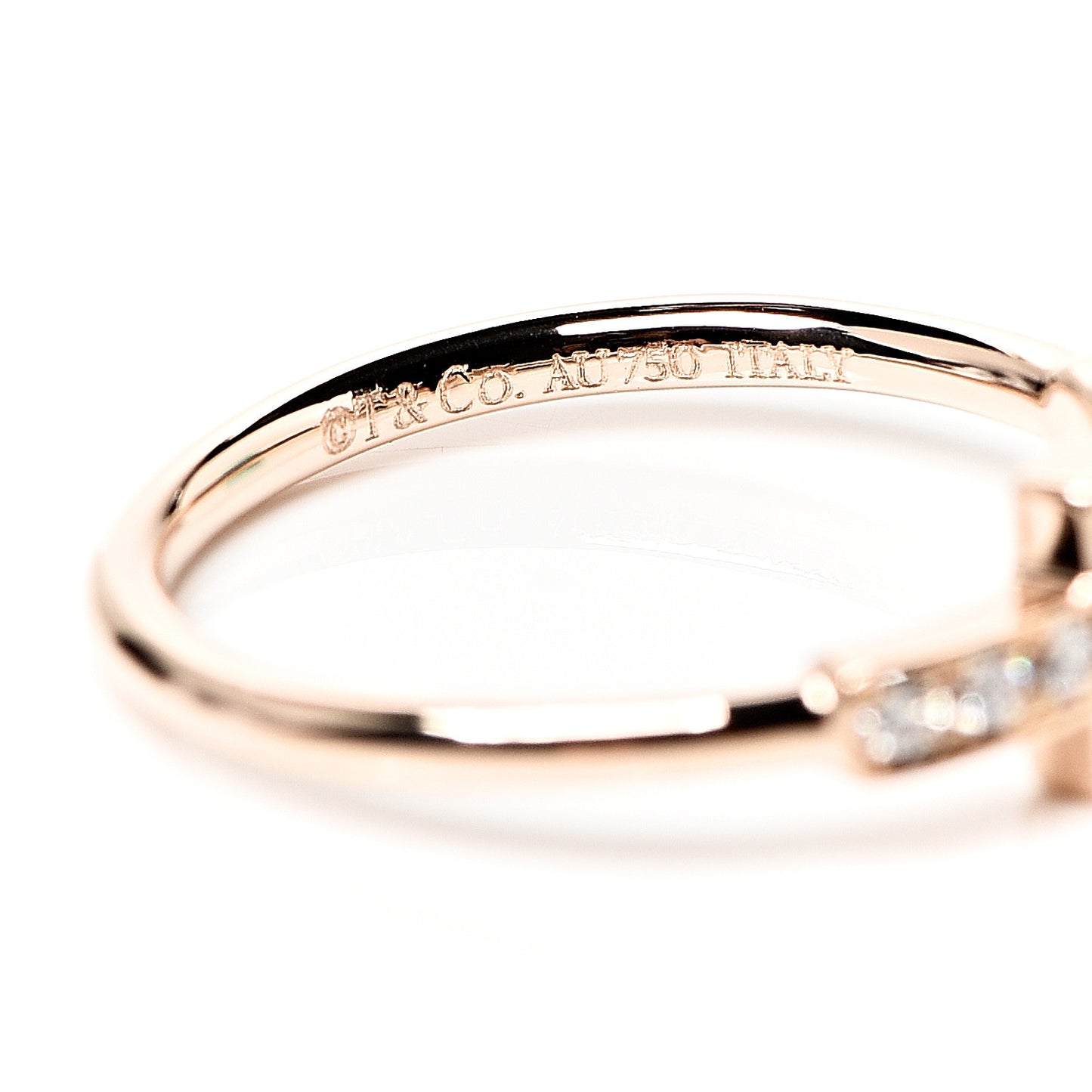 18K Rose Gold Diamond T Wire Ring 49 5
