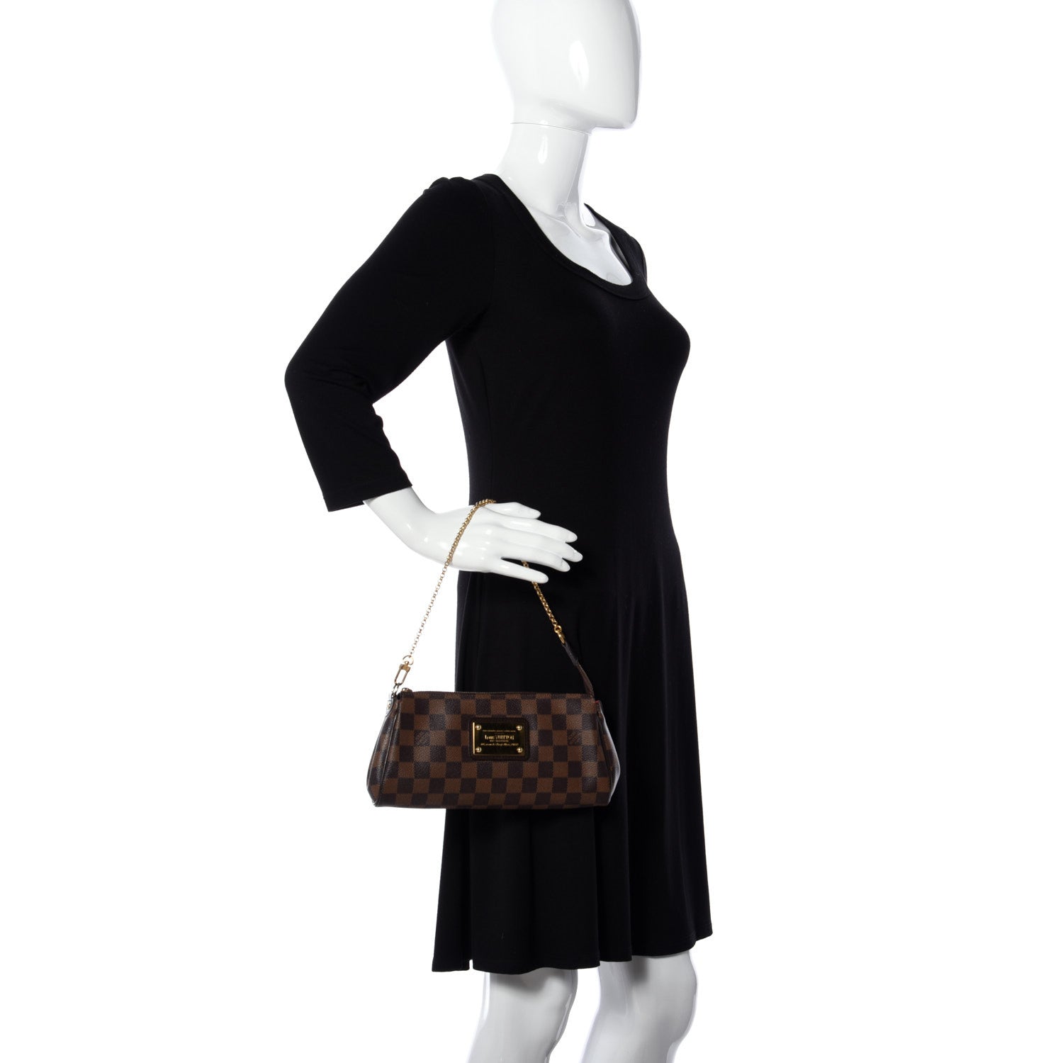 Louis Vuitton Damier Ebene Eva Clutch 3 of 12