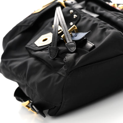 Prada Tessuto Nylon Saffiano Robot Backpack Black Mimosa 8 of 9