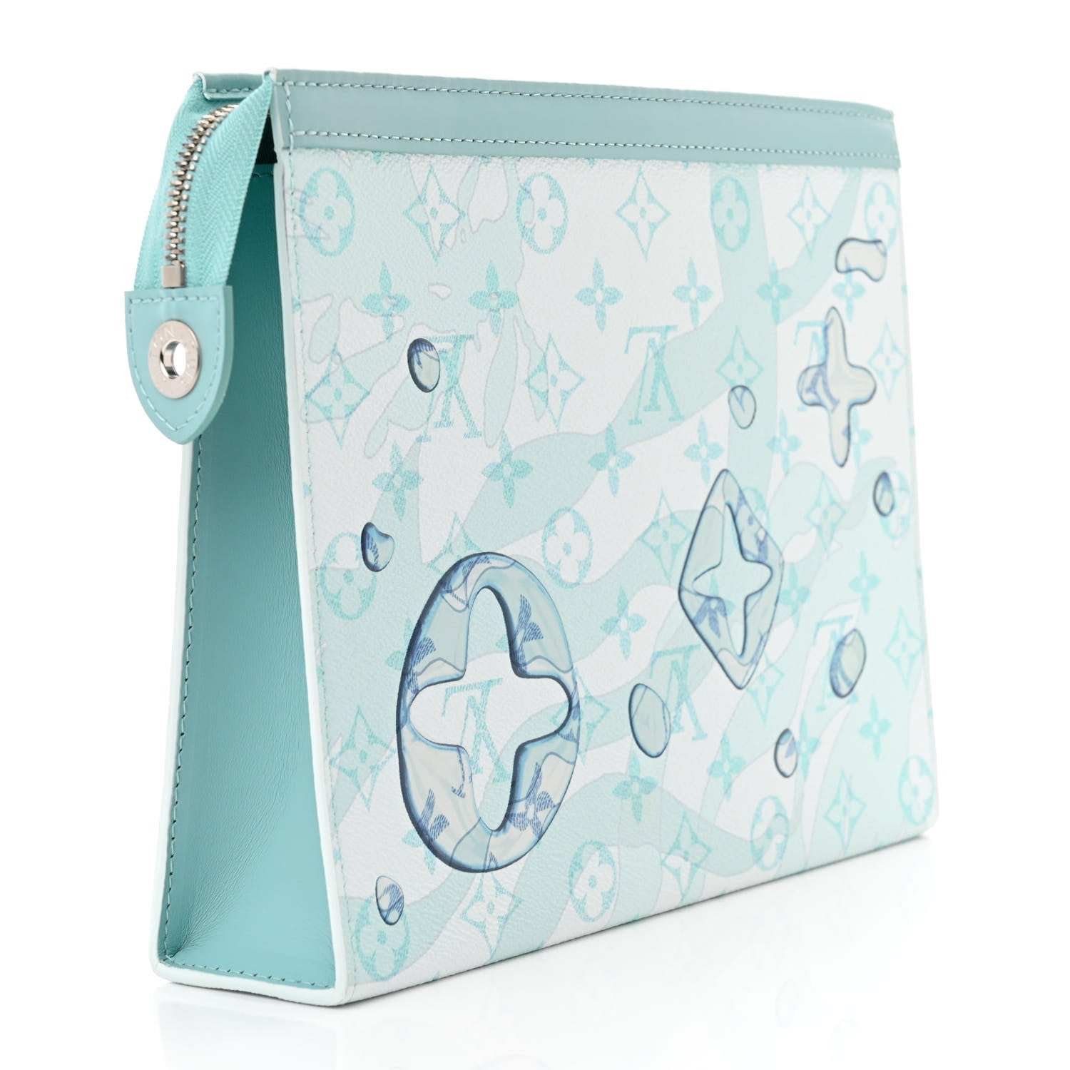 Louis Vuitton Monogram Aquagarden Pochette Voyage MM Crystal Blue 3 of 9
