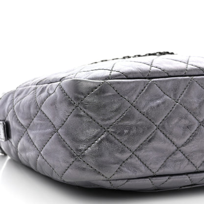 Chanel Metallic Aged Calfskin Quilted Medium Reissue Camera Case Dark Silver 9 of 10