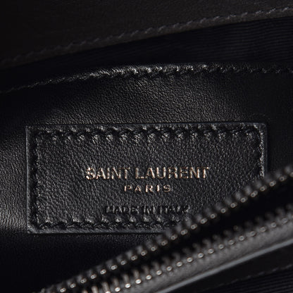 Saint Laurent Sheepskin Matelasse Chevron Monogram Medium College Bag Light Coal 7 of 10
