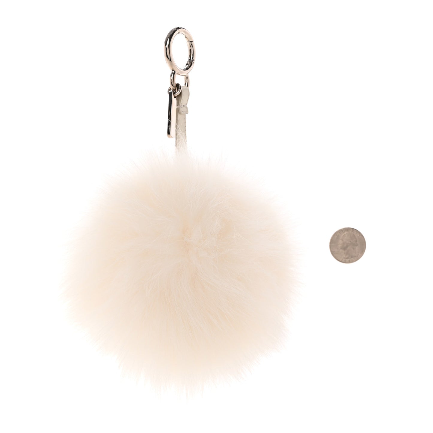Fox Fur Shiny Nappa Bi-Color J ABCharm Bag Charm White Blue