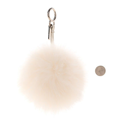 Fendi Fox Fur Shiny Nappa Bi-Color J ABCharm Bag Charm White Blue 2 of 3