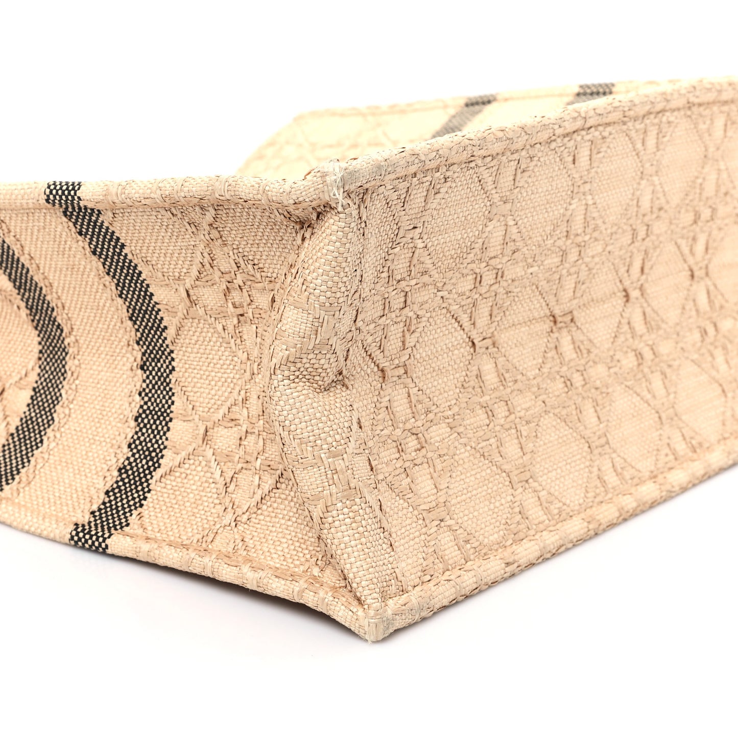 Raffia Cannage Large Book Tote Natural