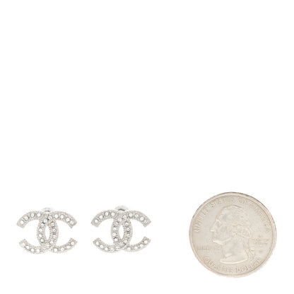 Chanel Crystal CC Earrings Silver 2 of 4