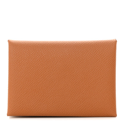 Hermes Epsom Calvi Duo Card Case Gold 1 of 9