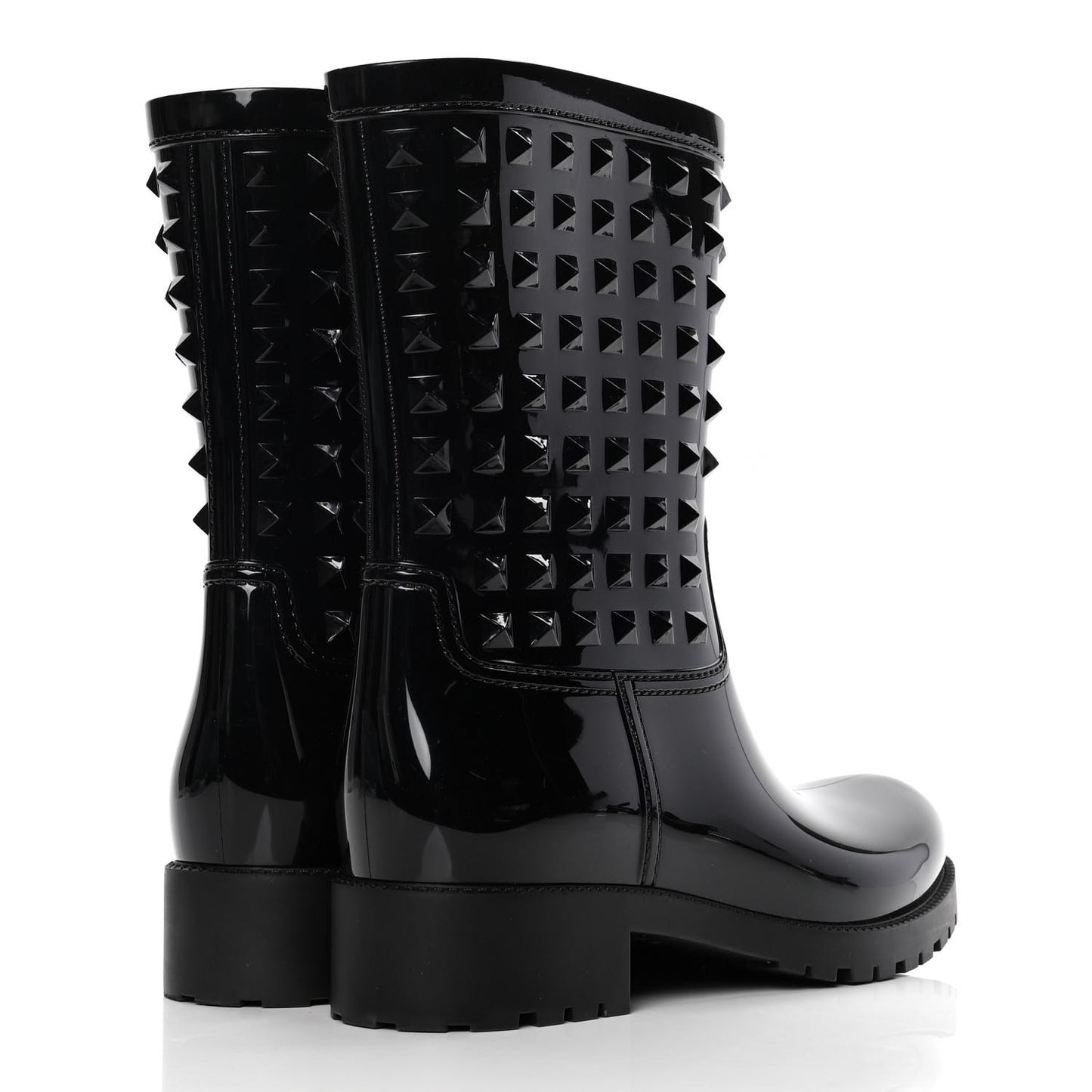 Rubber Rockstud Short Rainboots 41 Black