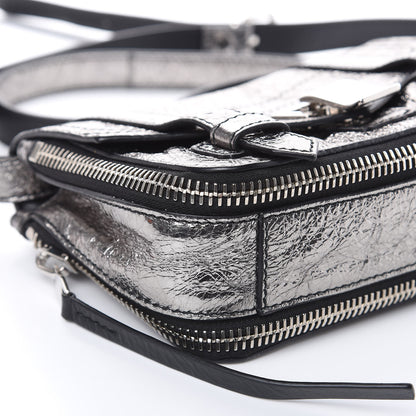 Proenza Schouler Metallic Paper Lambskin PS1 Mini Pouch Messenger Dark Silver 7 of 8