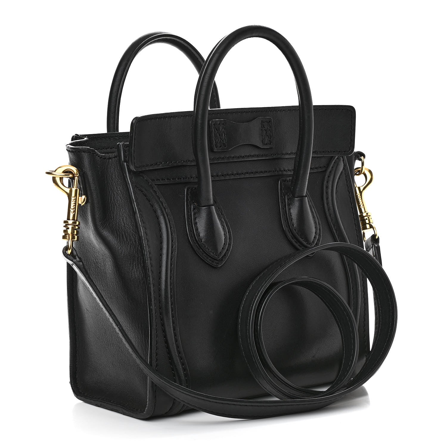 Celine Smooth Calfskin Nano Luggage Black 2 of 10