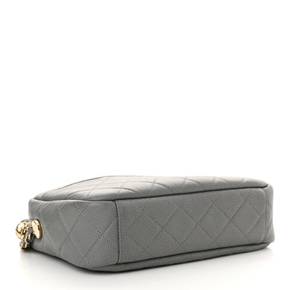 Chanel Iridescent Caviar Flat Quilted Small Coco Tassel Camera Case Grey 4 of 12