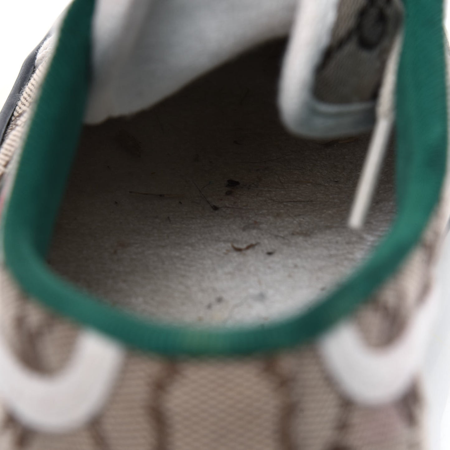 GG Monogram Web Womens 1977 Tennis Sneakers 38 Beige Ebony Mystic White