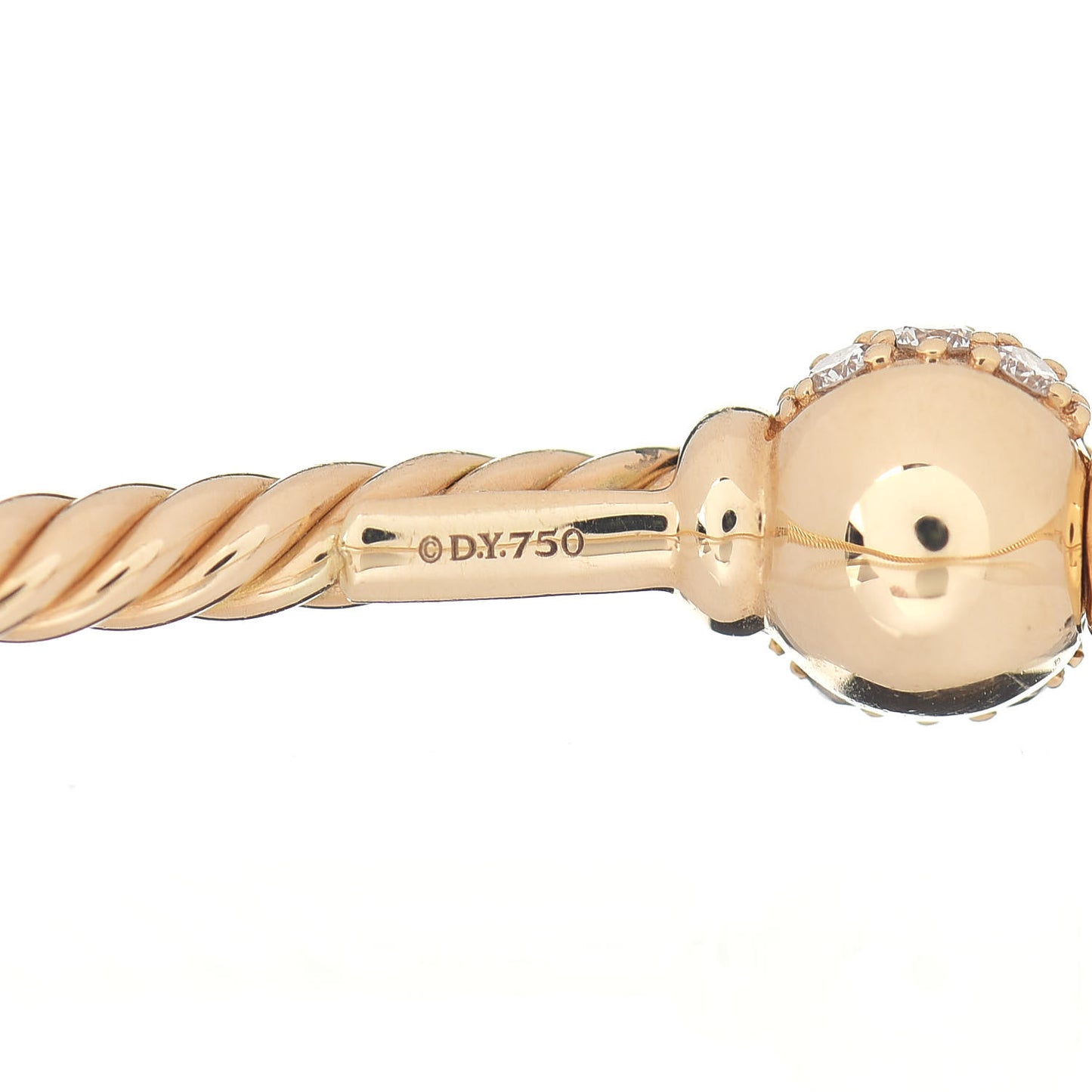 18K Yellow Gold Diamond 4mm Solari Center Station Bracelet