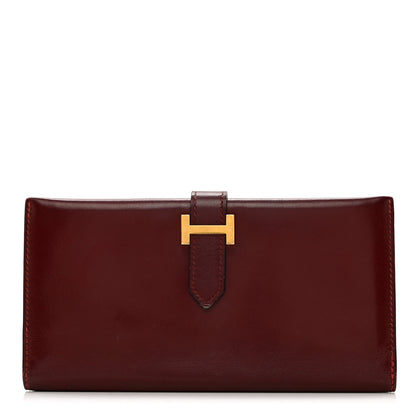 Hermes Box Bearn Gusset Wallet Rouge H 1 of 10