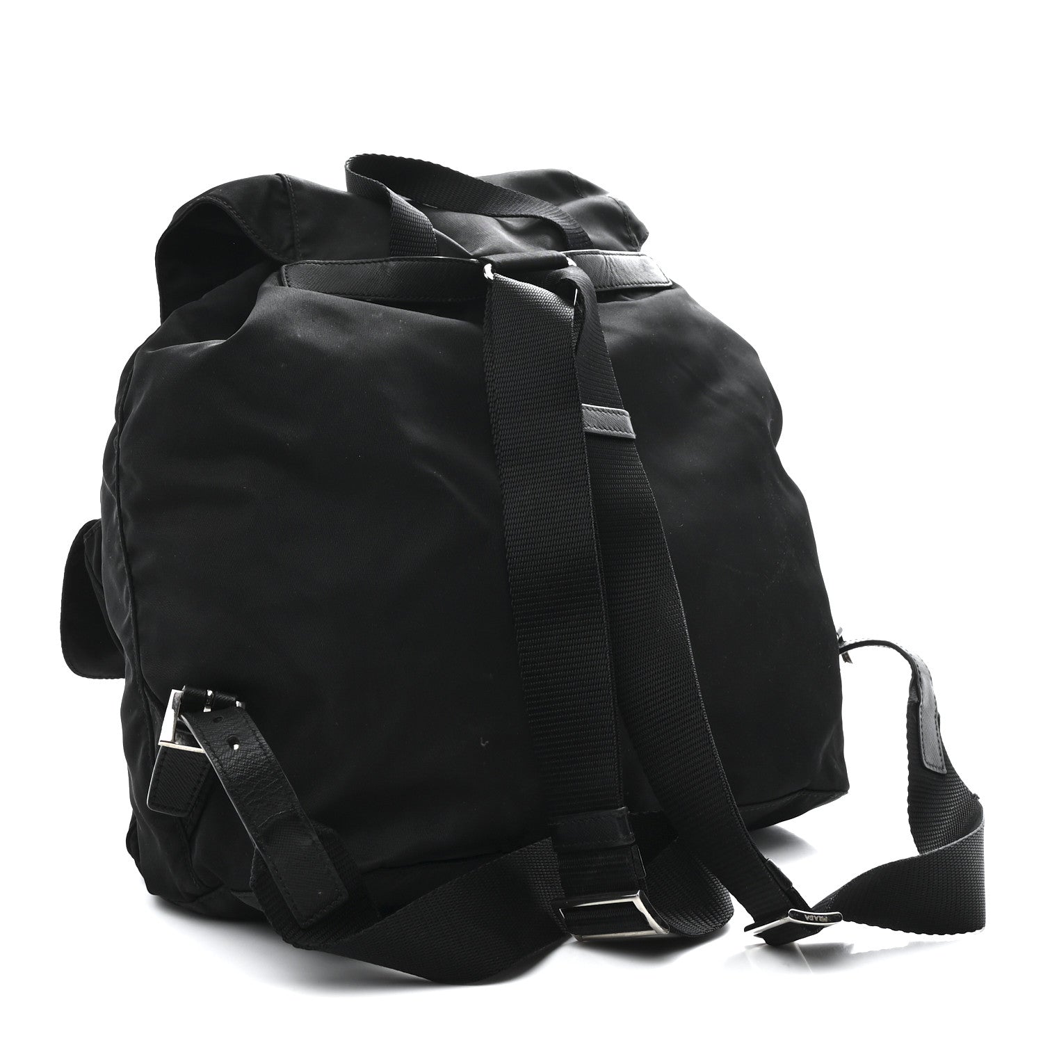 Prada Tessuto Nylon Saffiano Medium Backpack Black 2 of 10