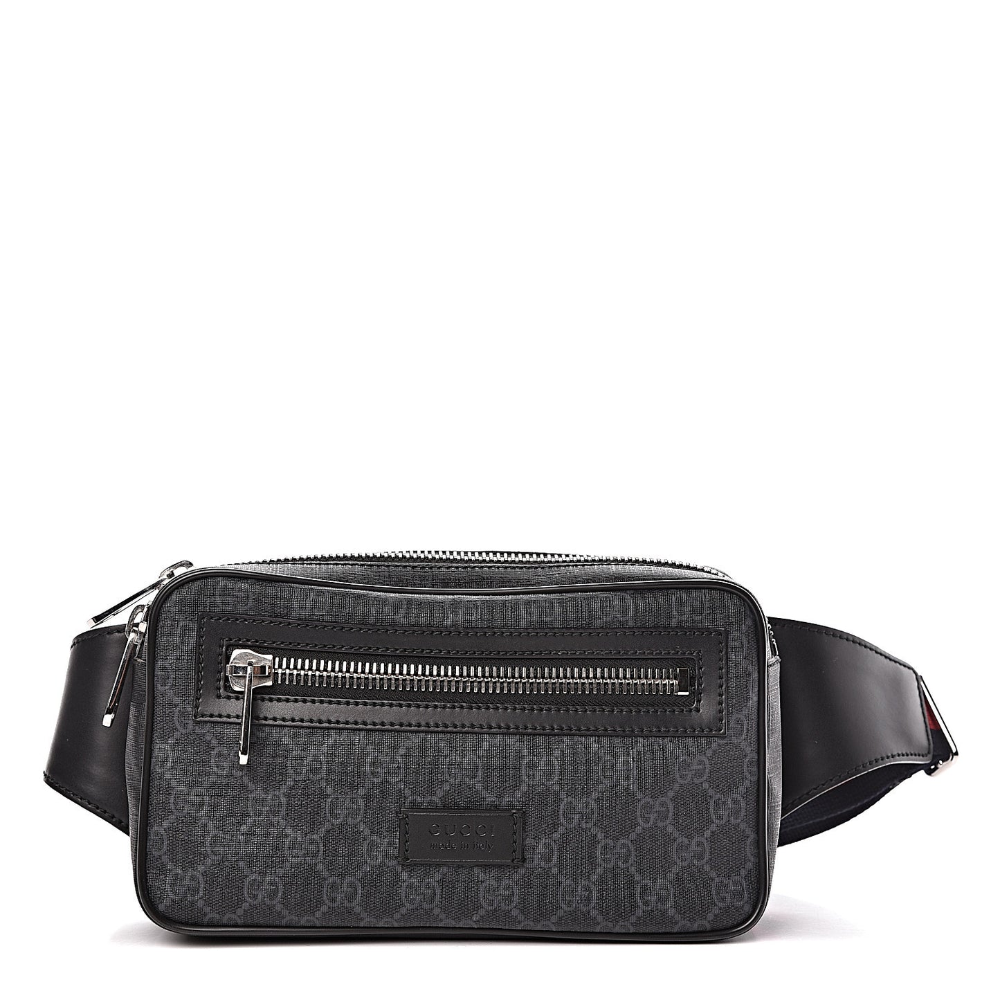 Soft GG Supreme Monogram Web Belt Bag Black Grey