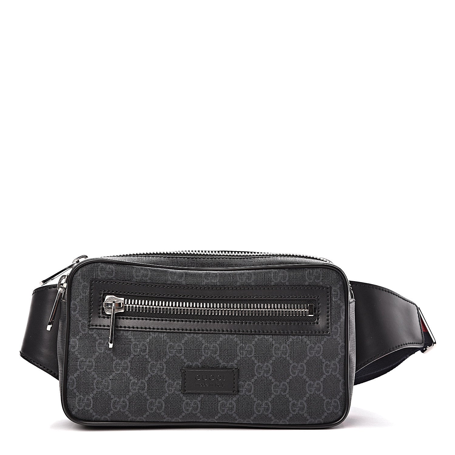 Gucci Soft GG Supreme Monogram Web Belt Bag Black Grey 1 of 11