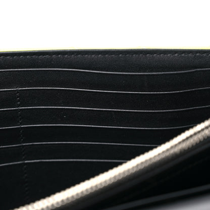 Saint Laurent Patent Grain De Poudre Matelasse Chevron Monogram Chain Wallet Neon Yellow 12 of 15